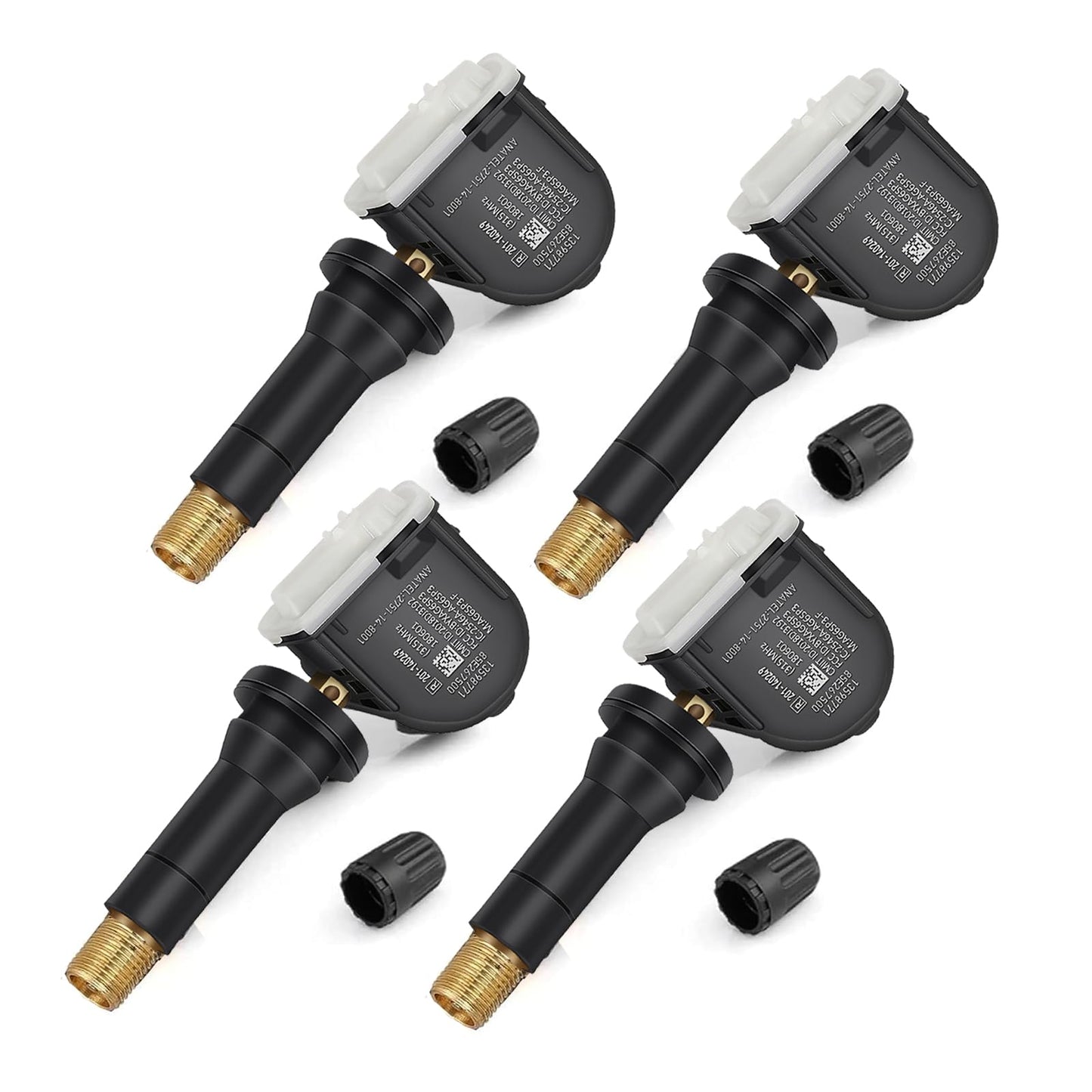 TPMS Sensor GM, 4pcs 315Mhz Tire Pressure Monitoring Sensor Replacement for Chevy Silverado GMC Buick Cadillac Hummer Pontiac SAAB Saturn - Replaces# 13598771 13598772 13586335 13581558