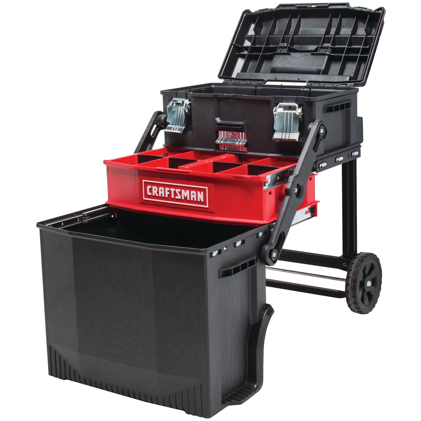 CRAFTSMAN 22-in. Rolling Tool Box with Wheels, Black, Plastic, Lockable (CMST20880)