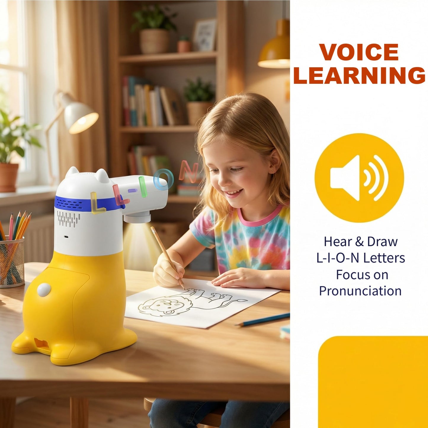 Yoturetoys AI Drawing Projector for Kids, Smart Art Tracing Machine to Inspire Creativity with Voice Learning & Photo-to-Sketch, STEM Educational Toy, Christmas Birthday Gift for Boys Girls Ages 5+