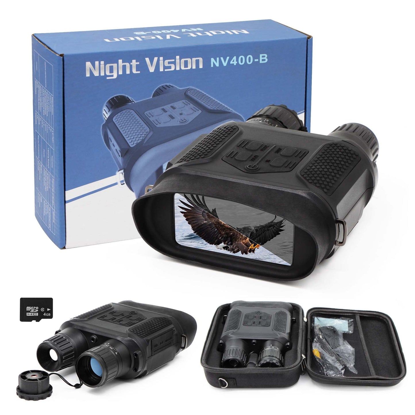 Astromania Night Vision Binocular/Digital Infrared Night Vision Scope - Hunting IR Telescope with 2" TFT LCD in-View,1300ft/400M Viewing Range,640x480p HD Photo Camera Video Recorder Display