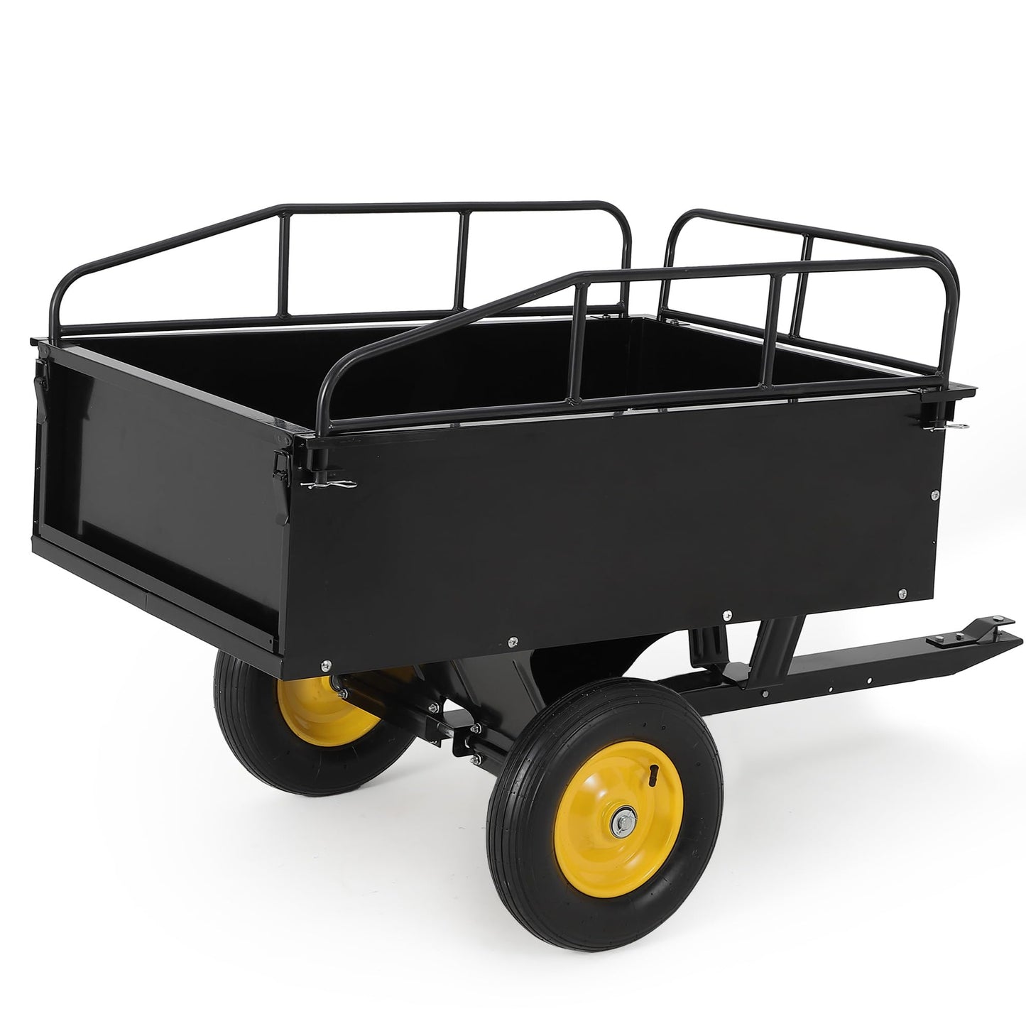 750LB Dump Cart, Heavy Duty Steel Garden Utility Trailer with Manual Dump,Pull Behind Trailer for Lawn Mower, Tractor, ATV for Yard & Farm