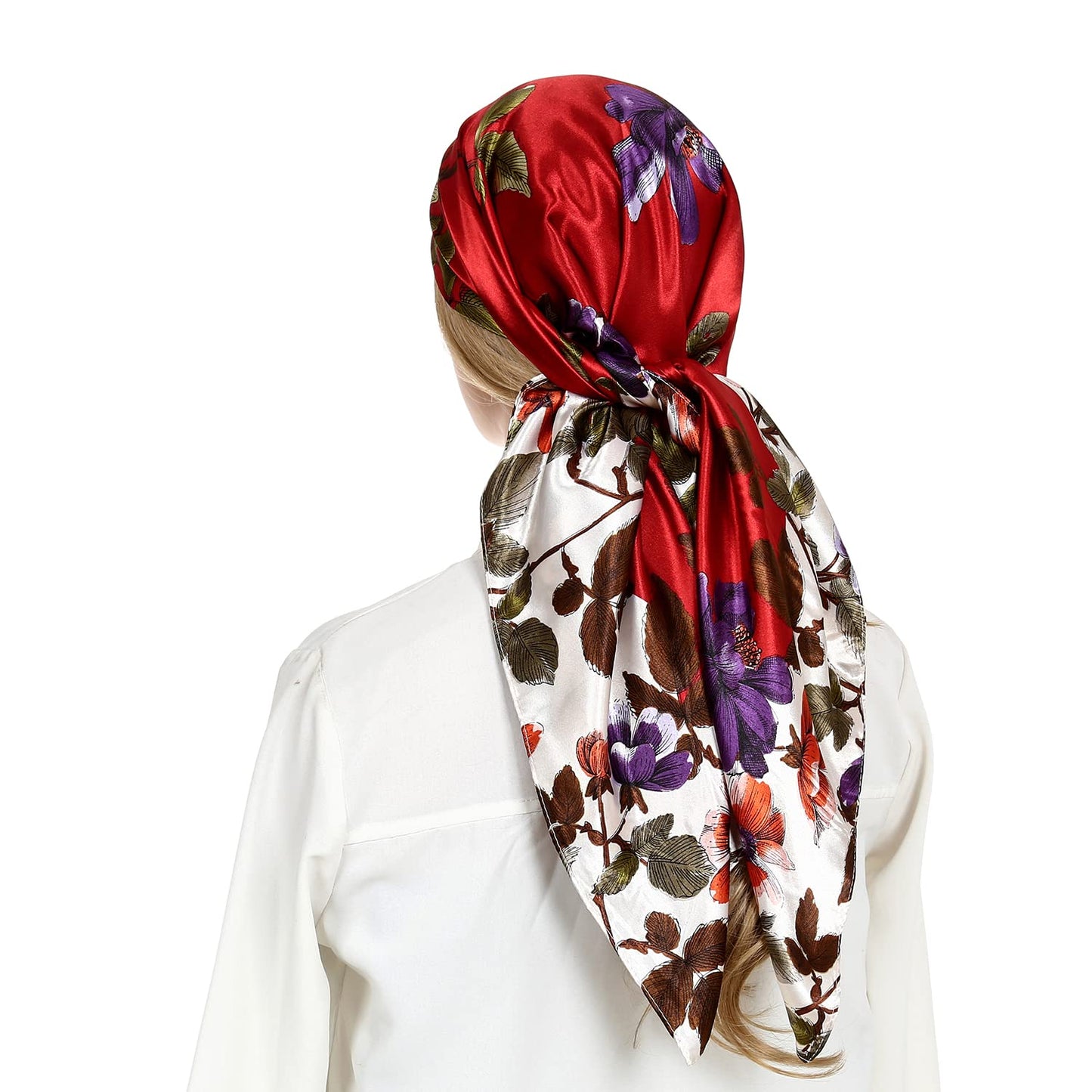 RIIQIICHY Head Scarf for Women Like Silk Satin Scarf for Hair Wrapping at Night Bandana Square Scarf for Sleeping 35 Inch