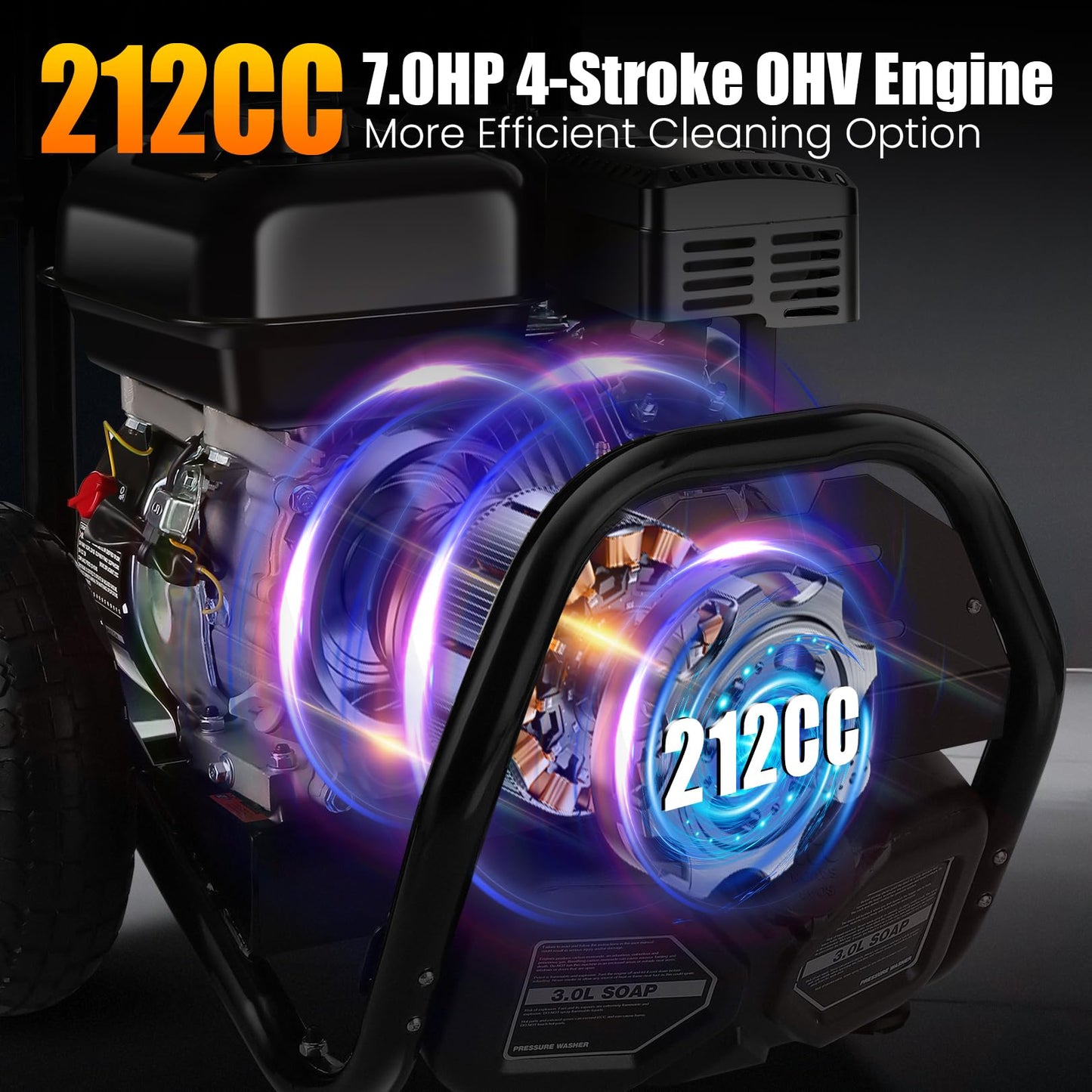 4200PSI Gas Pressure Washer 4.0GPM Gas Power Washer 212CC Gas Powered Washing Machine Commercial High Pressure Washer with 25ft Hose&5 Nozzles for Patio Garden Yard Vehicle,EPA/CARB/ETL