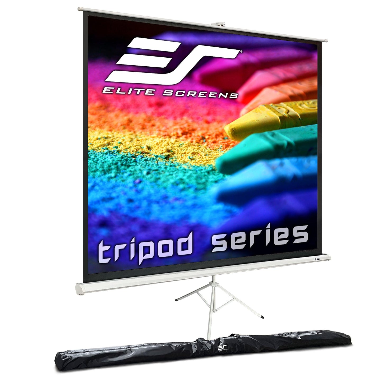 Elite Screens Tripod Series, 119-INCH 1:1, 16:9, 4:3 Adjustable Multi Aspect Ratio Portable Indoor Outdoor Projector Screen, 8K / 4K Ultra HD 3D Ready, 2-Year Warranty, T119NWS1 - White Case