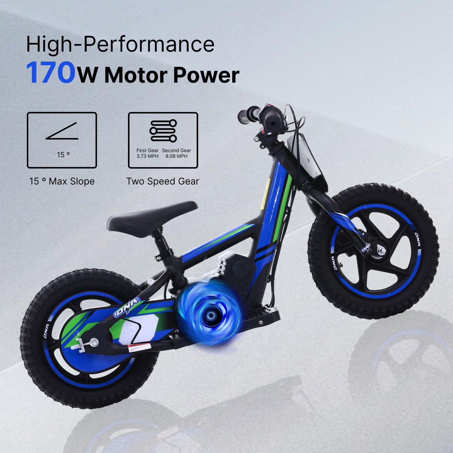 KOZRUNS Electric Dirt Bike for Kids 3-6, 170W Racing Experience Lightweight Motorcycle, New Aluminum Frame with 2 Power Modes, 24V Detachable Battery, 12 Inch Knobby Tires