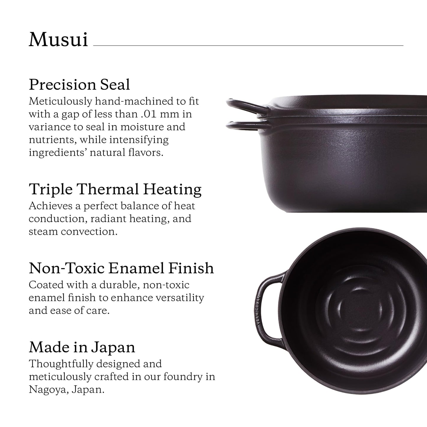 Vermicular Musui–Kamado (RICEPOT) | Cast Iron Induction Cooker | Precision Multicooker | Japanese Rice Cooker | Slow Cooker | Non-Toxic Enameled Cast Iron Pot | Matte Black & Silver | US Model (120V)