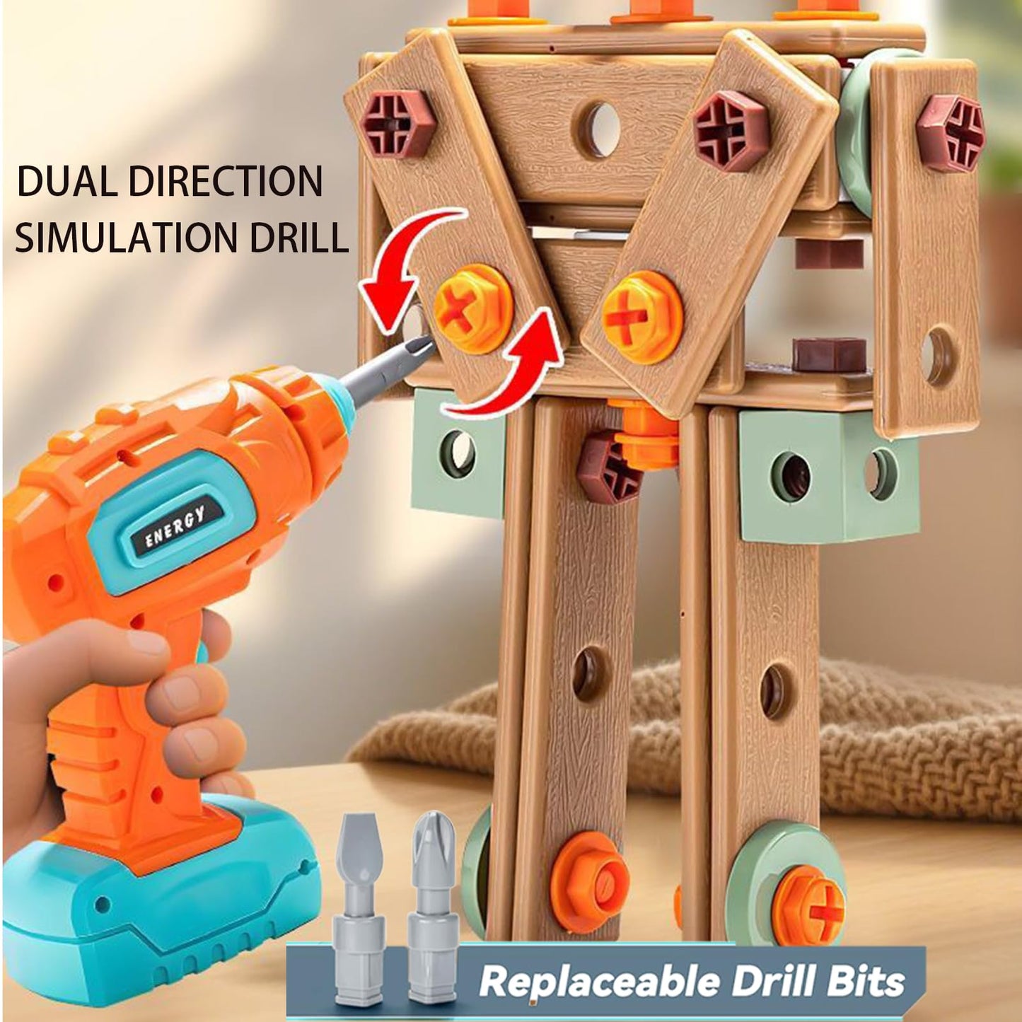 CZOALX 168PCS Kids Tool Set with Toy Drill & Toolbox, STEM Construction Building Toys, Toddler Tool Kit for Kids Boys Girls Ages 3-4-5-6-7-8, Pretend Play Design & Drill Set