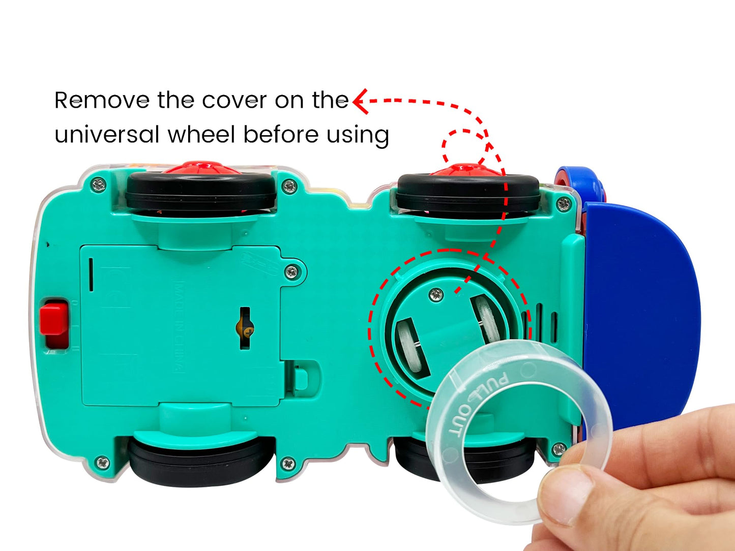 Tooty Toy Transparent Sensory Train Toy -Interactive Light up Toys for Kids- Musical Train Toys with LED Light for Toddlers- Colorful Moving Gears- Tummy Time Crawling Baby Toy