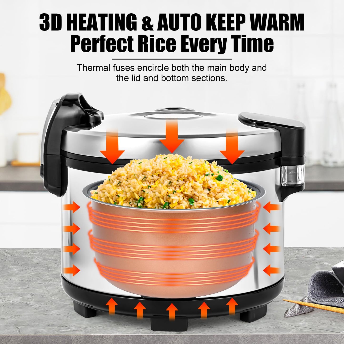 Oshenic Commercial Rice Cooker,15.85QT/84 Cups Cooked Rice,15L Extra Large Capacity Rice Cooker & Warmer,1350W Fast Rice Cooker With LED Display,Nonstick Inner Pot,Multi-Function Electric Rice Maker