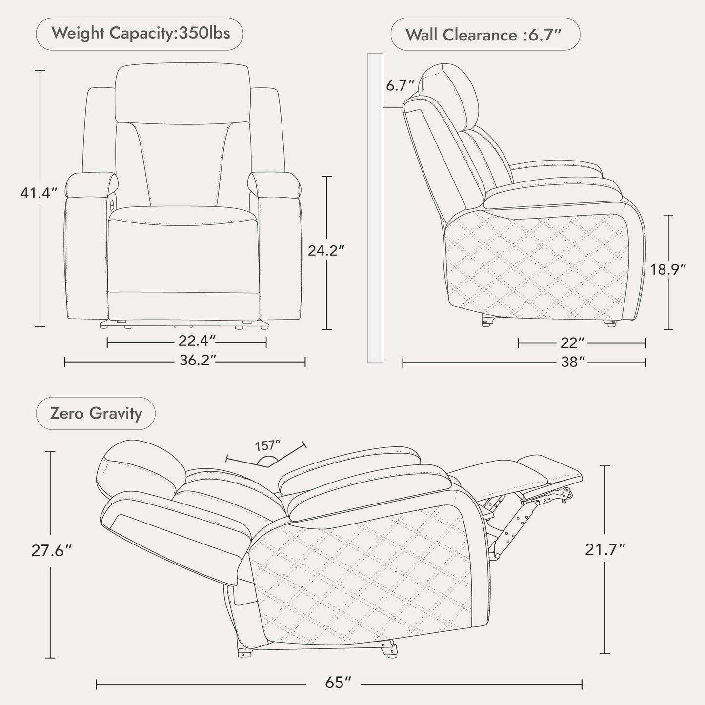 Watson & Whitely Genuine Leather Power Recliner Chairs for Adults, Zero Gravity Recliner with Power Headrest & Hidden Storage, RV Electric Reclining Sofa Chair for Living Room, Home Office, Navy