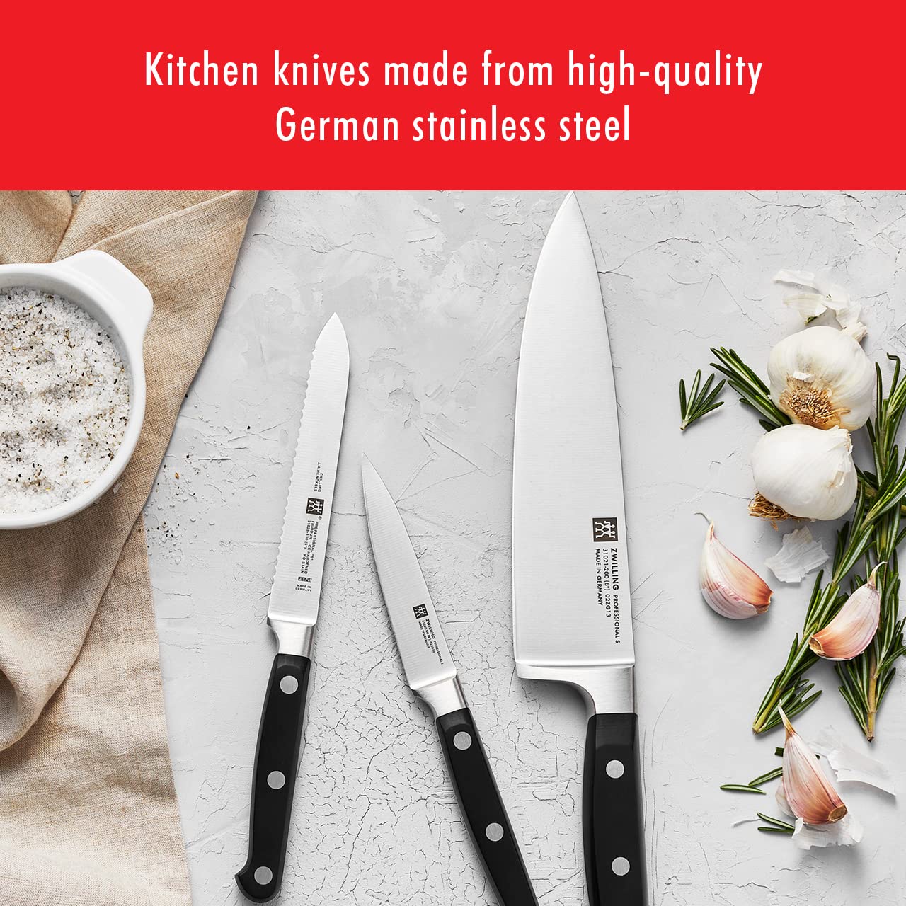 ZWILLING Professional S 18-Piece Knife Block Set, Chef Knife, Serrated Utility Knife, Steak Knife Set, Black
