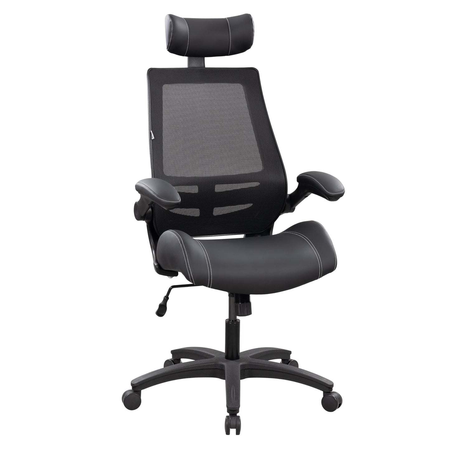 BOLISS Microleather 400lbs Office Chair High-Back Ergonomic Desk Chair with Extra-Thick High-Density Foam Seat, Adjustable Headrest, 90° Flip-Up Arms, and Rocking Tilt for Home & Office