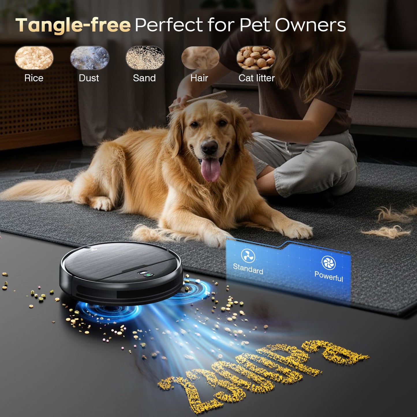 Robot Vacuum and Mop Combo, 2 in 1 Robotic Vacuums Cleaner with WiFi/App, Robot Vacuum with Water Tank, Strong Suction, Schedule, Self-Charging, Quiet, for Hard Floor, Pet Hair, Low Pile Carpet