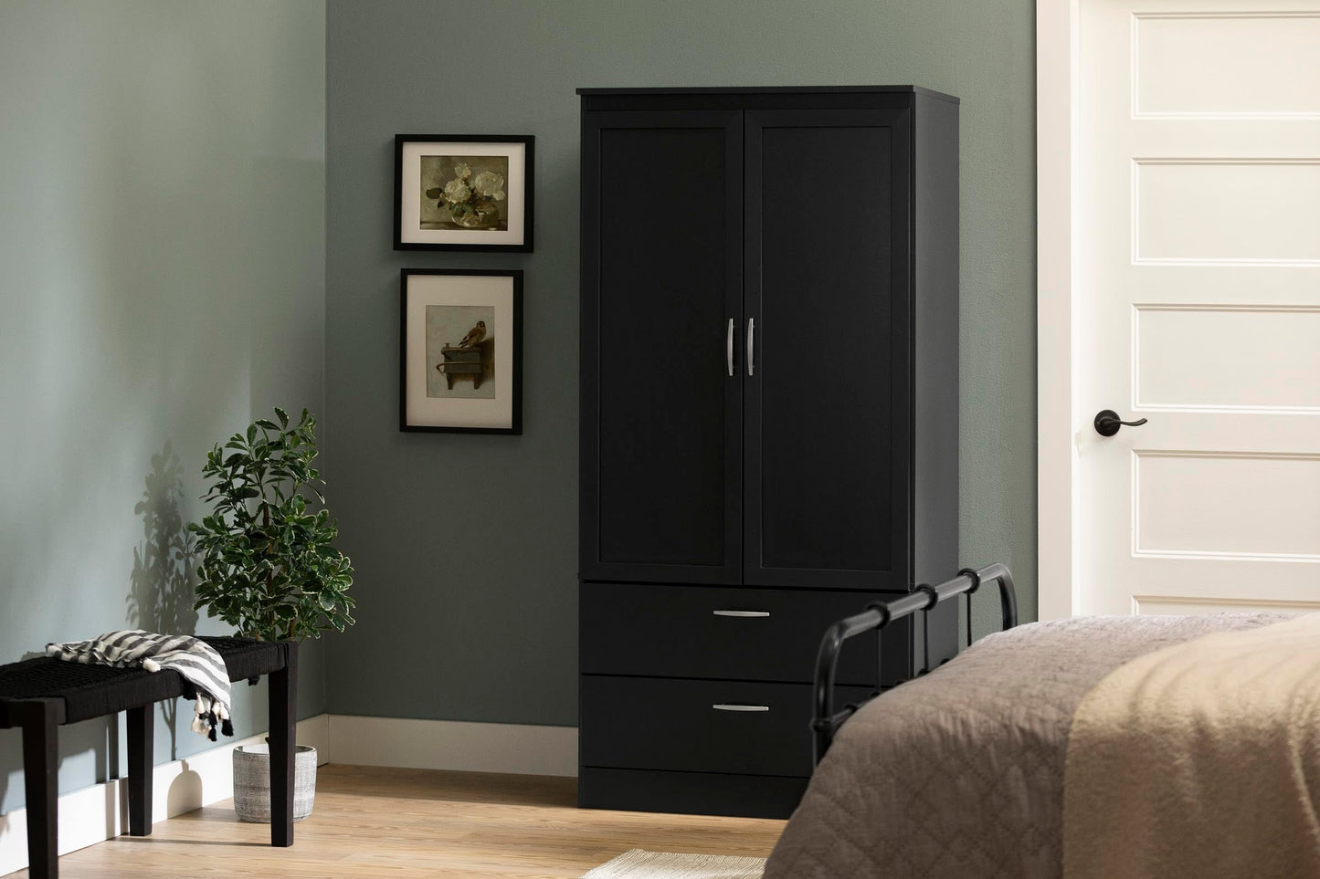 South Shore Acapella Wardrobe Armoire Pure Black