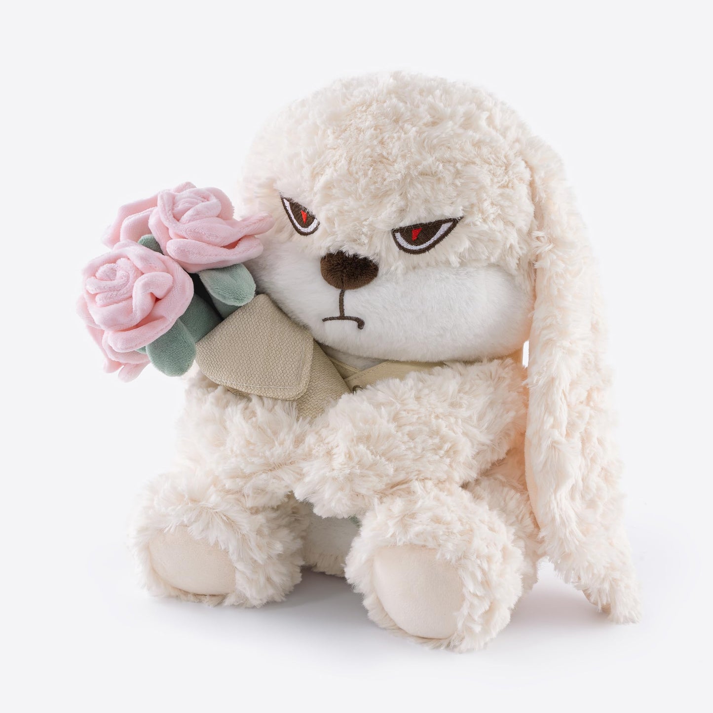 11.4" Adorable Bunny Plush Stuffed Animal - Hugging Rose Bouquet, Ultra-Soft Cuddly Toy, for Girls, Kids, Valentine's Day (White/Pink)-A Surprise that Never Fades