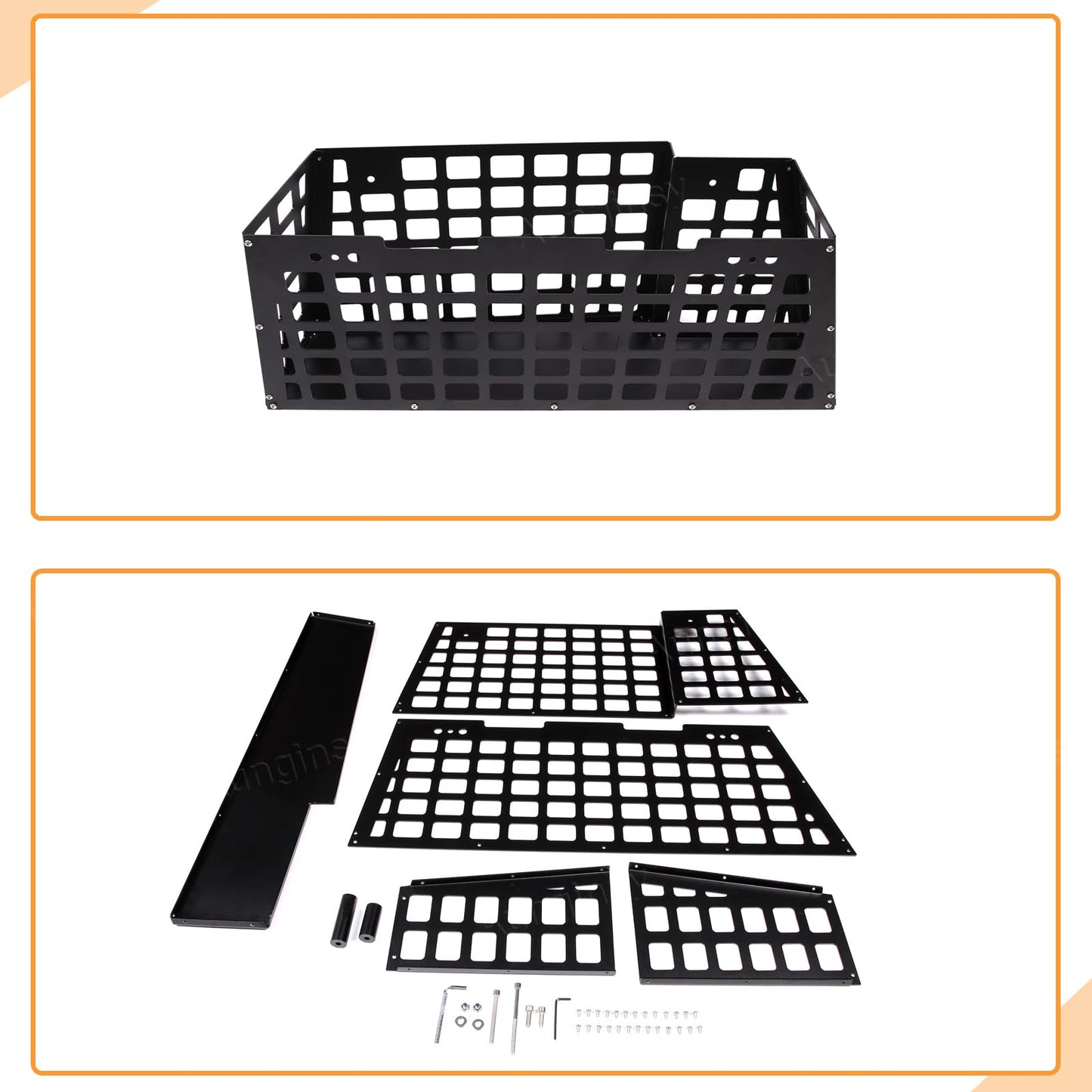 Aunginsy Car Organizer Compatible with Toyota FJ Cruiser 2007-2021 Aluminum Alloy Car Rear Left Side Storage Basket Bag Multifunctional Trunk Storage Box Organizer