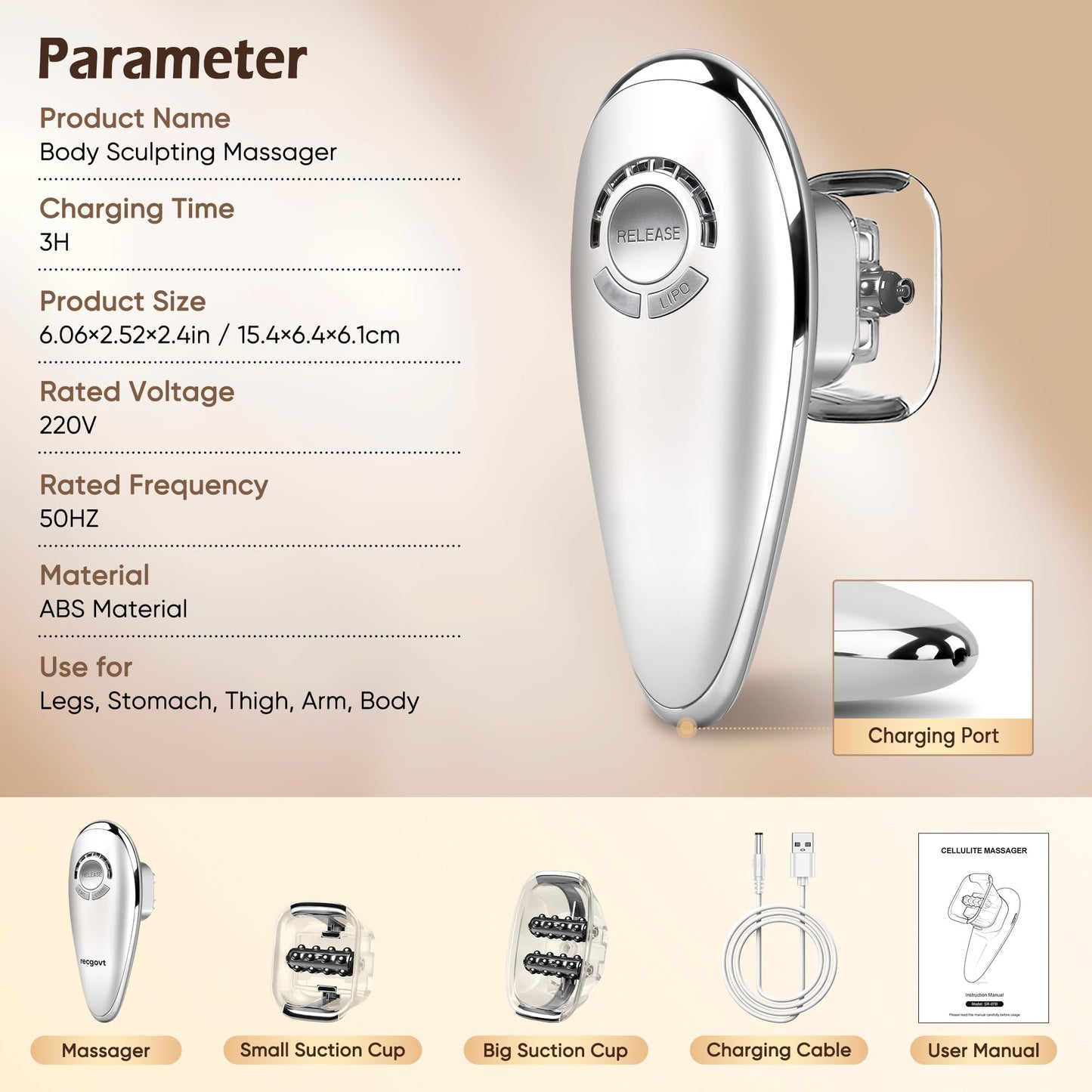 Body Sculpting Machine - Skin Tightening Device for Body, Portable Cellulite Machine for Home Use, Adjustable Body Sculpting Machine, Suitable for Thighs, Abdomen, Waist,Effectively Tightens the Skin