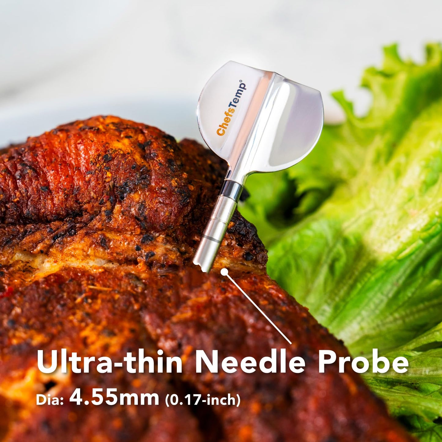 ChefsTemp ProTemp 2 Plus Needle Probe Wireless Meat Thermometer with Temperature Controller Unlimited Range Bluetooth & WiFi Enabled Smart Cooking Smoker Grilling BBQ Oven Kitchen (Stand + 1 Probe)