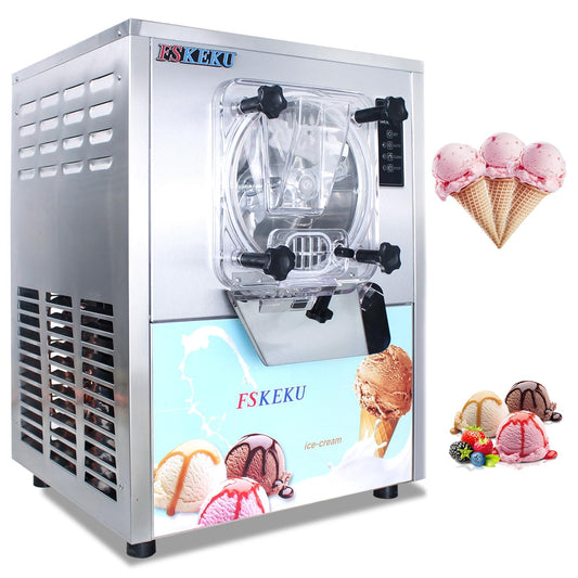 FSKEKU Commercial Ice Cream Maker: Countertop Hard Serve Ice Cream Machines for Home - 1400W 4.2~5.3GPH with 1.14Gal Capacity Single-flavor Ice Cream for Snack Bar Restaurant Dessert Shop Supermaket