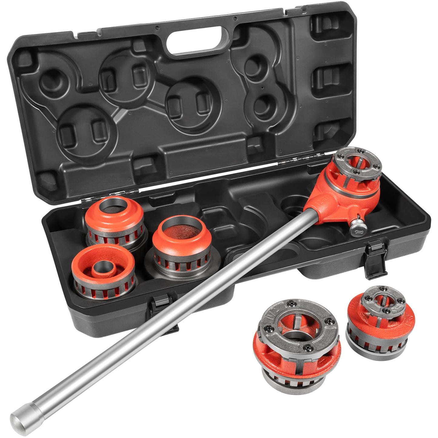 36475 12-R Exposed Ratchet Pipe Threader Kit Fit For 1/8"-2" Pipe Capacity with 12-R Die Heads, Heavy-Duty Manual NPT Threading Tool Come with Carrying Case