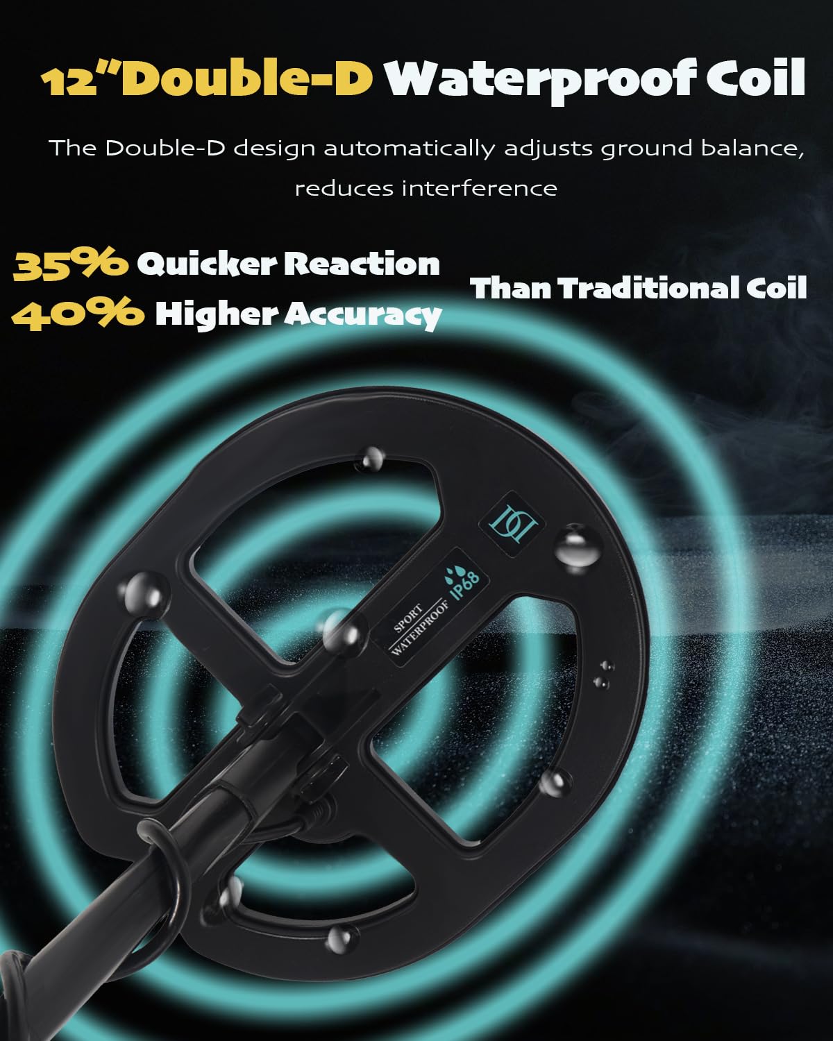 PRO-Z60 Metal Detector for Adults with Pin Pointer,16" Detection Depth Professional Metal Detector Kit High Frequency 19.23kHz Gold Detector with Ground Balance,Double-D Waterproof Coil for Beach