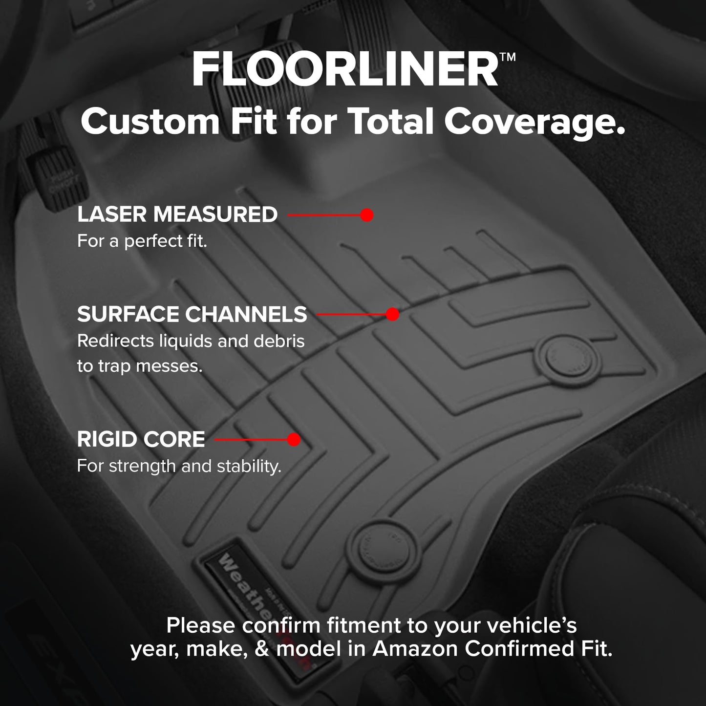 WeatherTech Custom Fit FloorLiners for Ford Expedition - Full Set (441665-1-4), Black