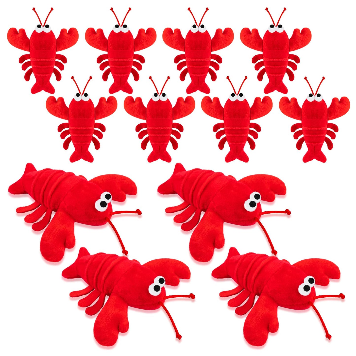 SYWHXY 12Pack Lobster Toy Cute Plush Lobster Stuffed Animal Crab Doll for Kids, Soft Mini Plush Stuffed Lobsters Crab Hanging Ornaments for Key Purse Bag Backpack DIY Birthday Favors