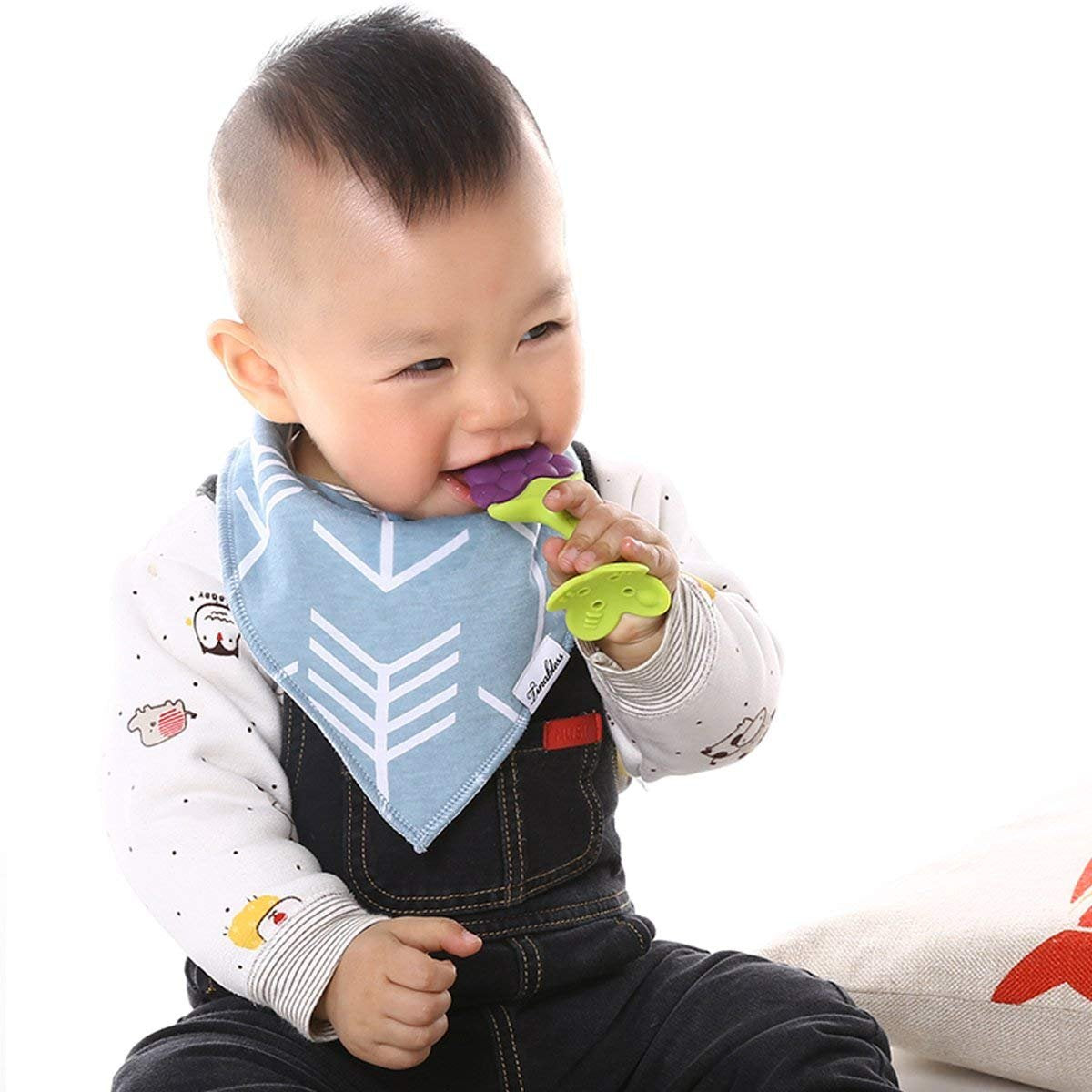 Teething Toys (10 Pack) - Tinabless Infant Teething Relief Toys&Teething Mitten Set, BPA-Free, Natural Organic Freezer Safe for Infants and Toddlers, Silicone Baby Teethers