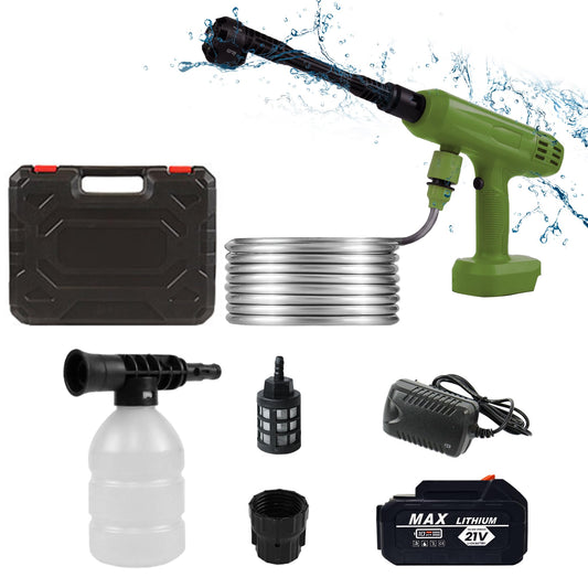 VLAIAN Cordless Pressure Washer,1200PSI Portable Power Washer with 4Ah Battery&Charger,6-in-1 Nozzle,5 Meter Hose,Handheld High-Pressure Car Washer for Cars/Yard/Home/Floor,Green