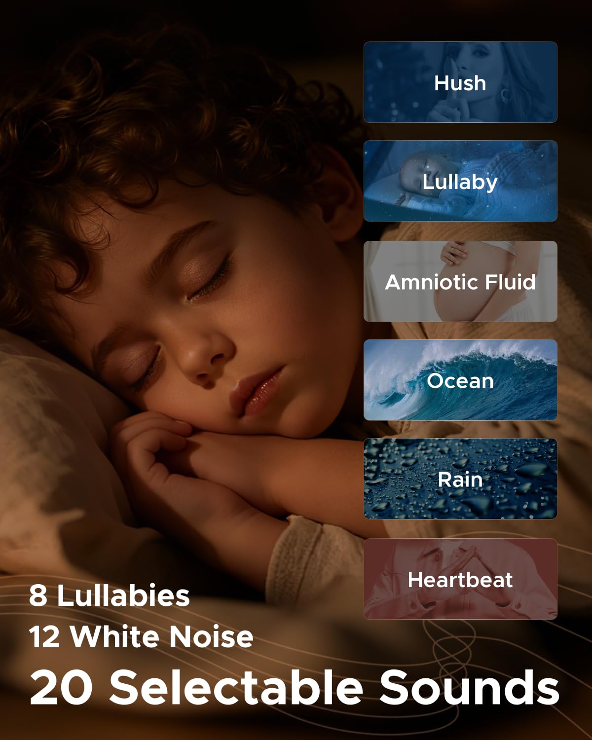 TeckyGem Baby Sound Machine & Night Light for Nursery | 3-In-1 White Noise Sound Machine, Dimmable Nursery Lamp & Projector | 20 Soothing Sounds, Baby Sleep Aid, Gift for Kids, Bedtime & Breastfeeding