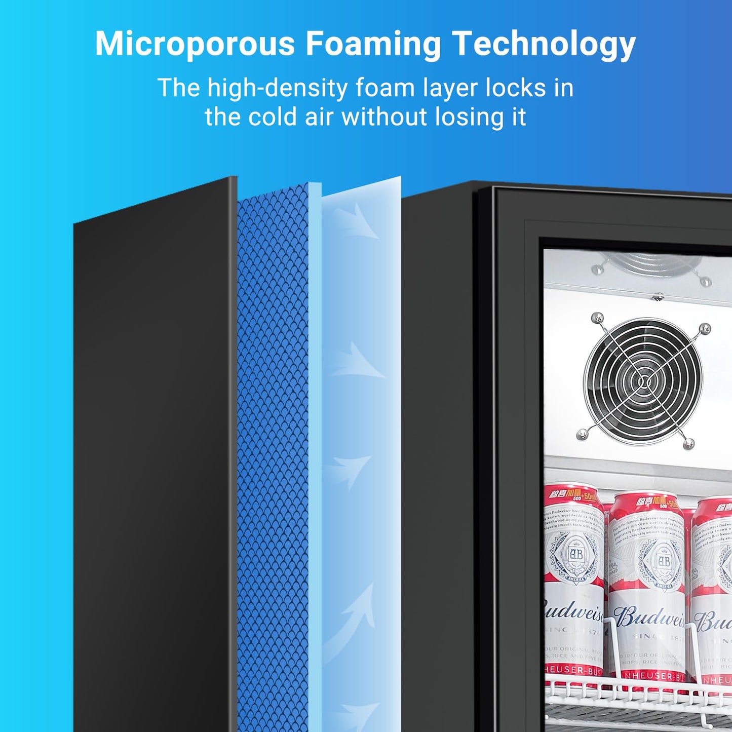 BODEGACOOLER Commercial Beverage Refrigerator with Glass Door,12.5 Cu.Ft Display Merchandiser Drink Refrigerator,Upright Commercial Bar Fridge,Display Drink Cooler,Soft LED Light,Romovable Shelves