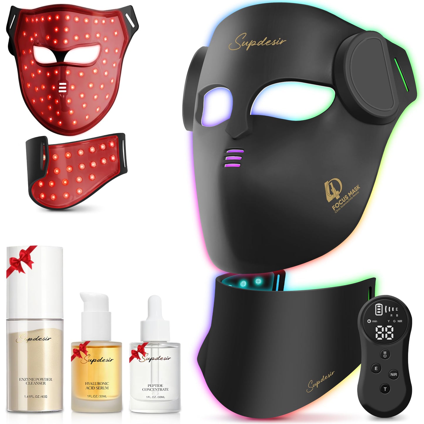 Red Light for Face and Neck, 7 Colors Facial Skin Care Tool for Home Use
