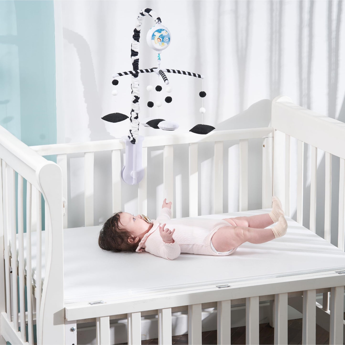 Montessori Mobile Baby for Crib (TINITIGIES) - Black and White Mobile Give Visual Stimulation to Engage Your Newborn - Baby Crib Mobile for Boys & Girls - Baby Mobile for Crib (Animal)
