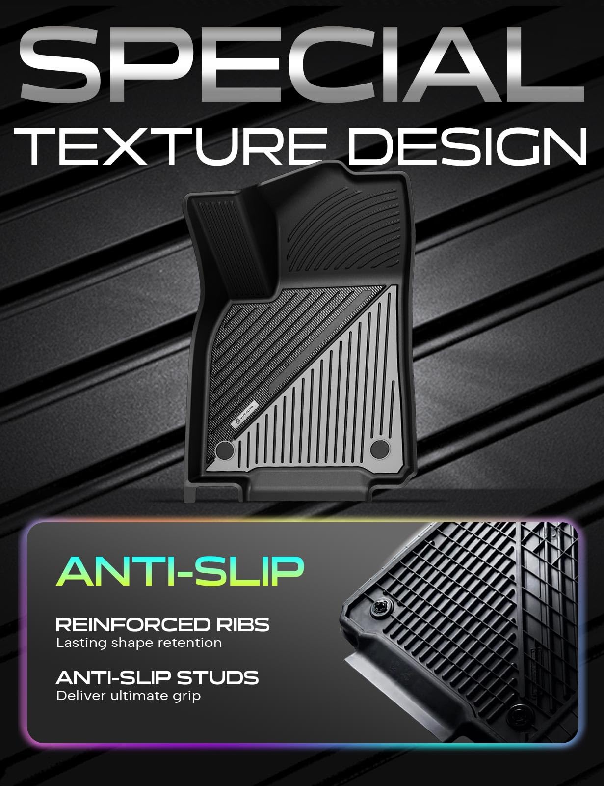 YHTAUTO Upgrade Obsidian Black Car Floor Mats Fit Tesla Model Y 2020-2024 2025 2026 Juniper TPE Dual-Tone All Weather Car Mats, Custom Fit Model Y Acessories, Anti-Slip, Easy to Clean, Odorless Liners