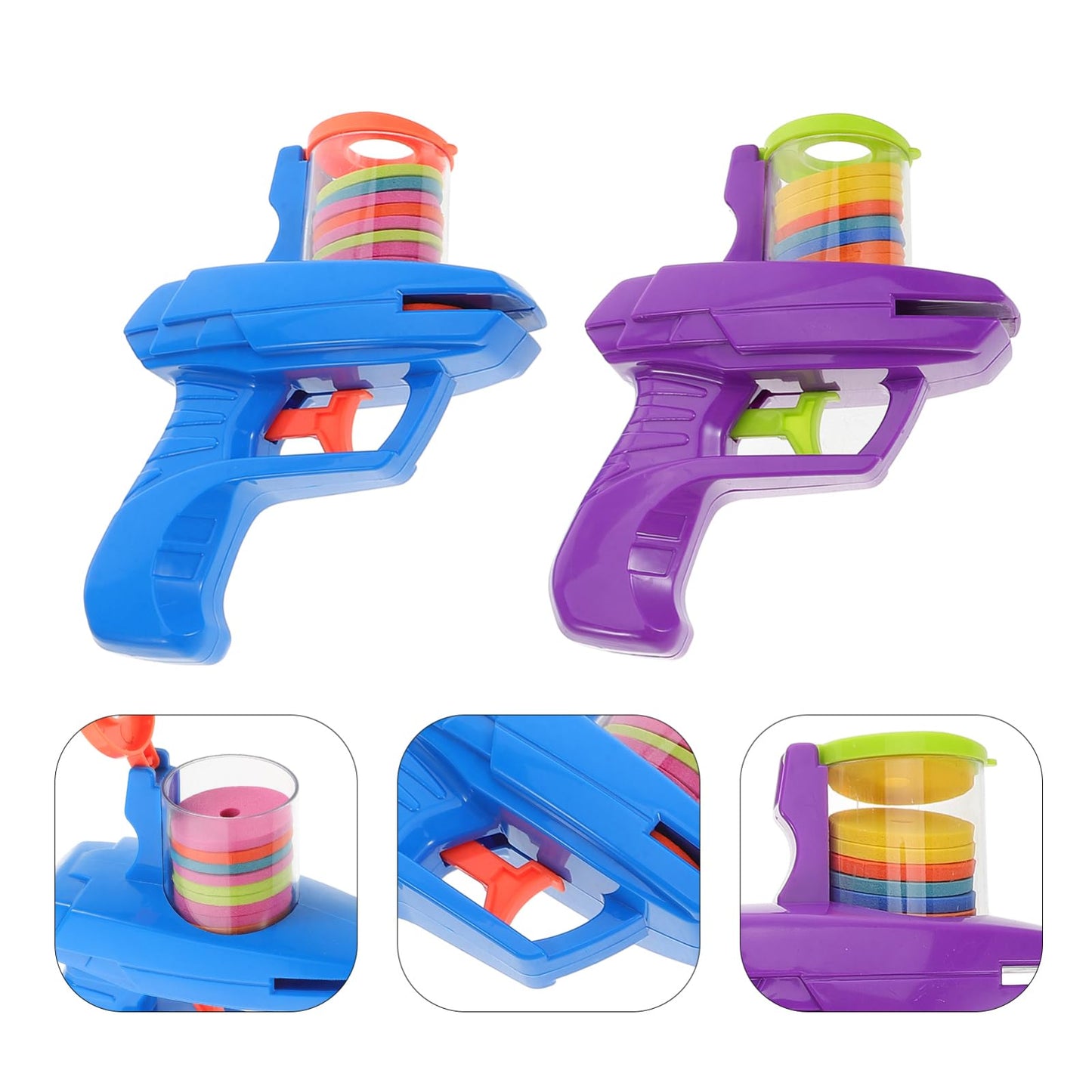 TOYANDONA 2pcs Soft Foam Flying Disc Shooter for Boys and Girls Launchers with Soft Discs Interactive Outdoor Toy for Backyard Fun Family Gatherings and Park Activities