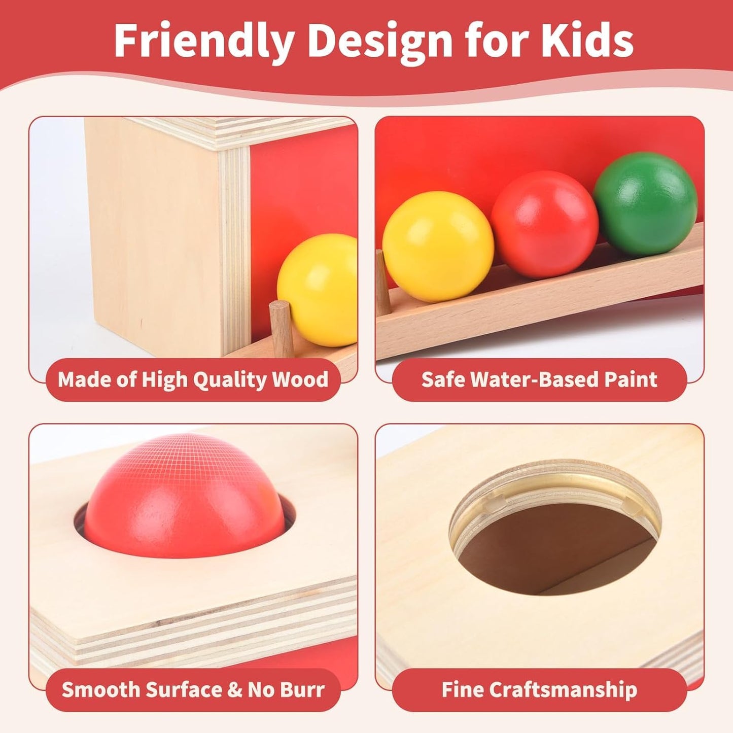 Smartwo Montessori Toys Object Permanence Box, Ball Tracker Drop Push Toy for Baby Toddler Kid Preschooler 1-3,Early Learning Activity, Educational Cause and Effect Game,Gift for Boys Girls