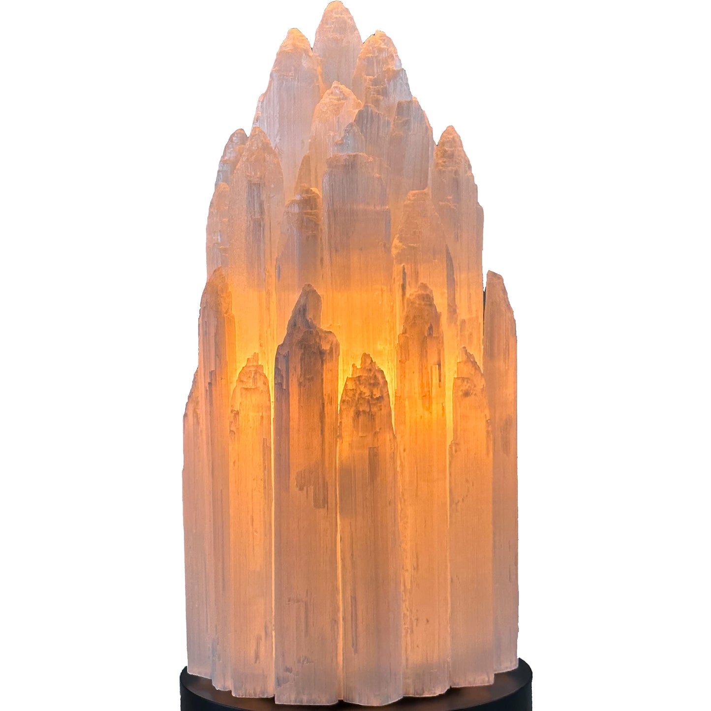 Handcrafted Selenite Lamp Carved, Selenite Tower,Unique Bedside Lamp Night Light, Happy Light,Salt Lamp,Dimmable Unique Table Lamps for Bedroom,White