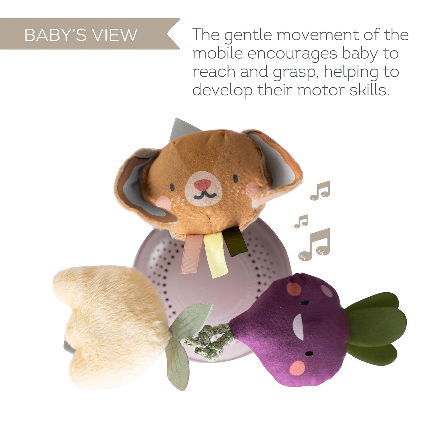 Taf Toys Garden Musical Mobile for Crib with Classical Melodies, Soft Hanging Toys, Promotes Motor Skills & Emotional Development, Large Clip for Easy Attachment, Suitable for Baby Boys & Girls