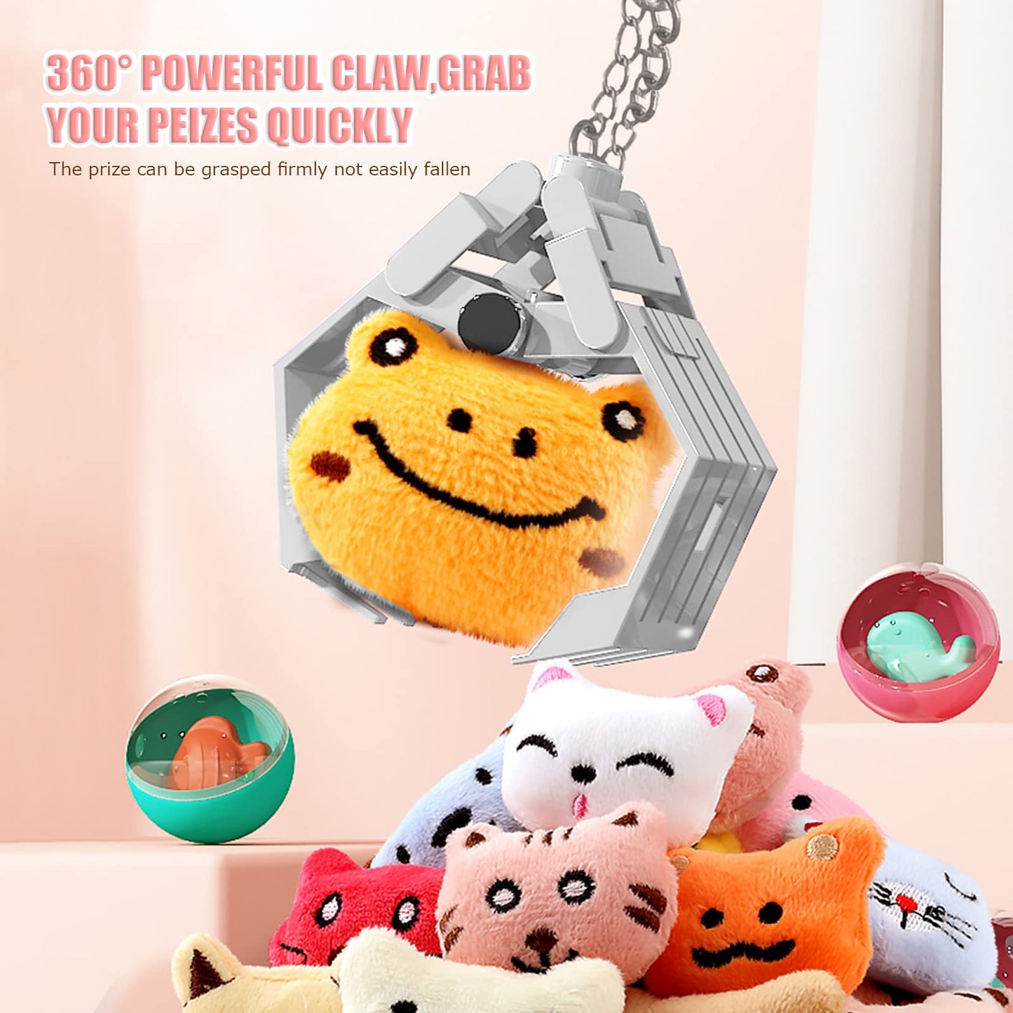 Claw Machine for Kids Toy Mini Arcade Machine Candy Grabber Prize Dispenser Vending Machine Arcade Game Machines for Home Party Christmas Birthday Gifts Cool Girl Toys