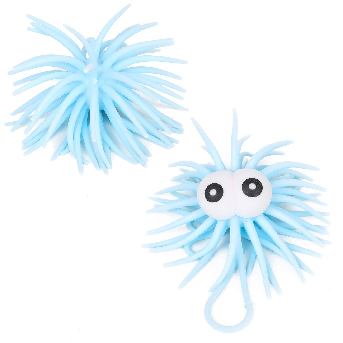 PROLOSO 12 Pcs Stress Relief Sea Urchin Puffer Balls Light Up Spiky Sensory Toy Fidget Balls Glow in the Dark Party Supplies