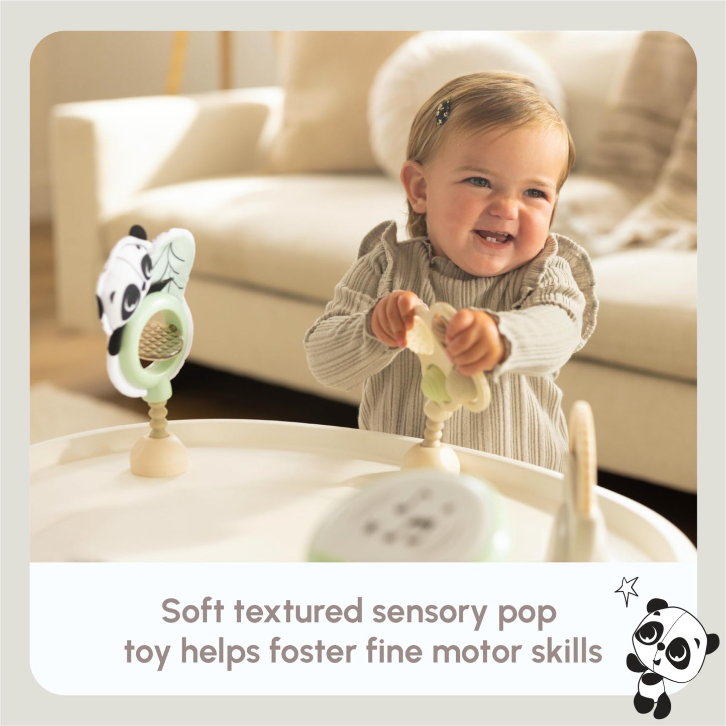 Tiny Love 4-in-1 Jump & Play Stationary Activity Center, Baby Jumper with Lights & Music, Developmental Toys, 360 Swivel Seat, Baby Activity Entertainer for 6 Months+, Black and White