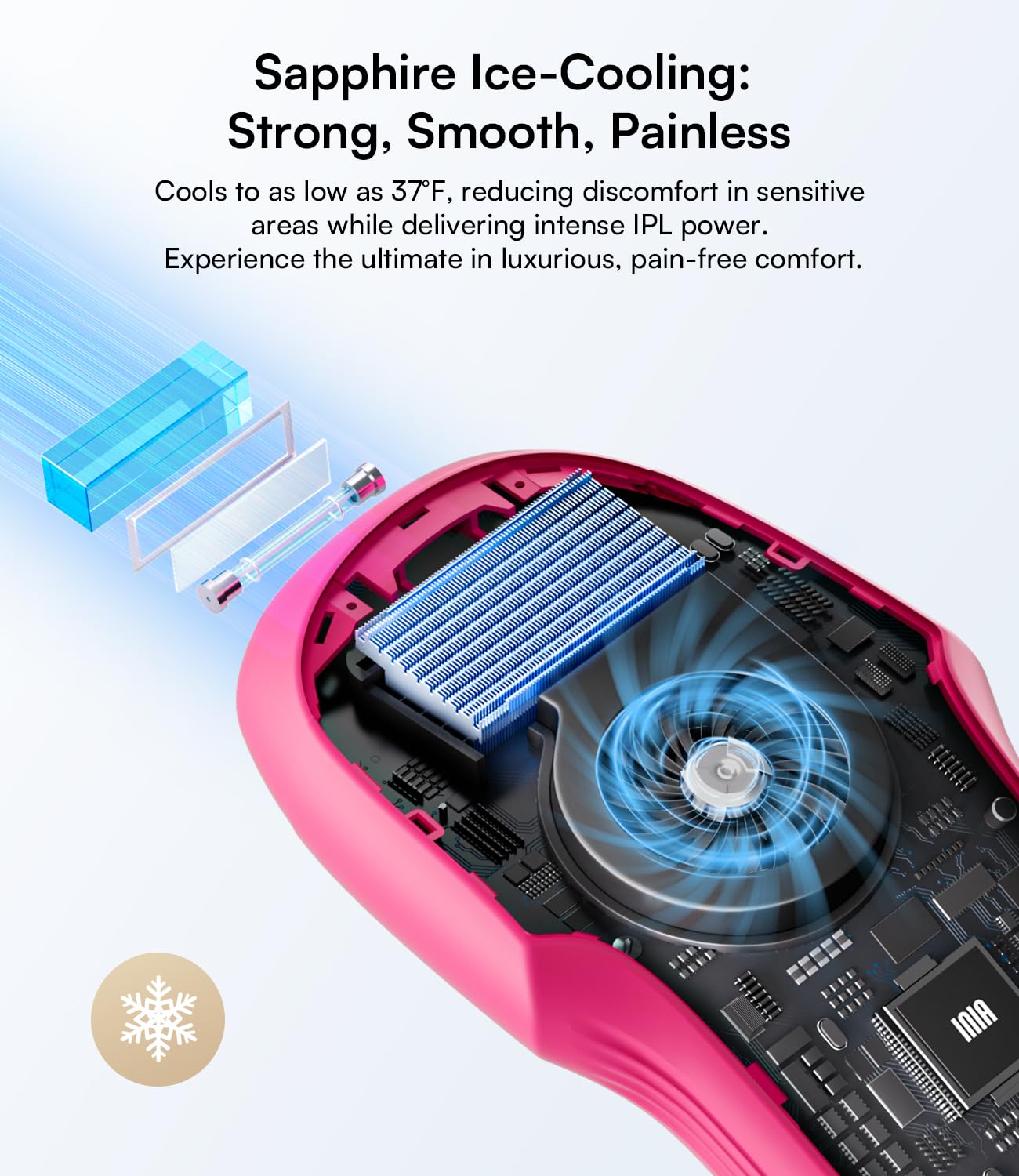 INIA Laser Hair Removal with Ice-Cooling Care for Women and Men, HAUTE Pro Painless at-Home IPL Hair Remover for Coarse Hair in Bikini and All Body Areas, Latest Generation for Effective Results