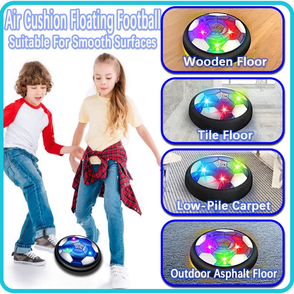 JRD&BS WINL Hover Soccer Ball Toys for Boys Girls,Rechargeable Floating Soccer Ball with Led Lights and Foam Cushion,Indoor Air Football Game for Kids Age 3-12（2Pack