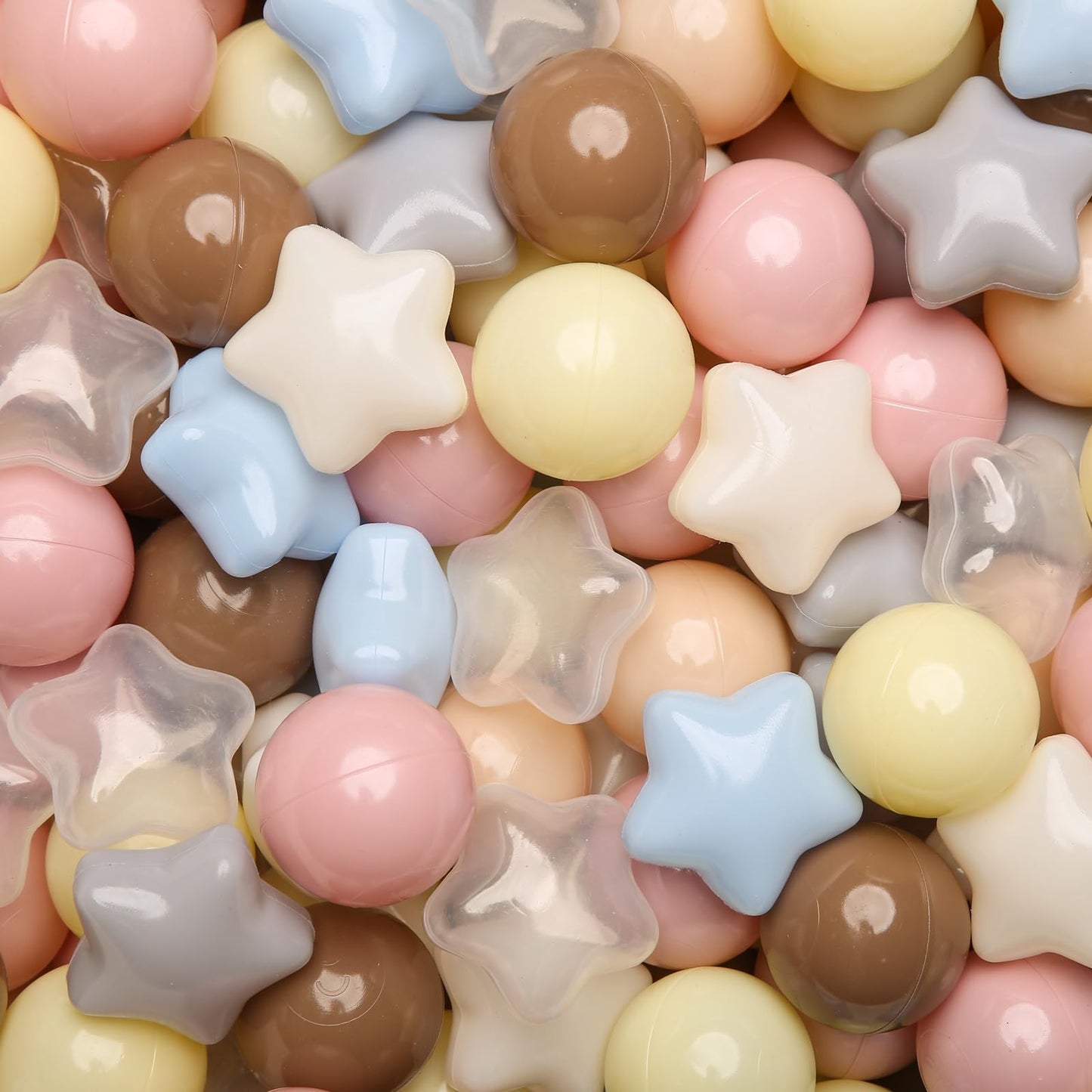 GOGOSO Ball Pits Balls Toddlers 50 100 200 500 Plastics Shape Ball Non-Phthalate Non-BPA Non-Toxic 2.2-Inch Crush Proof Play Balls, Cream Mix,100 Balls