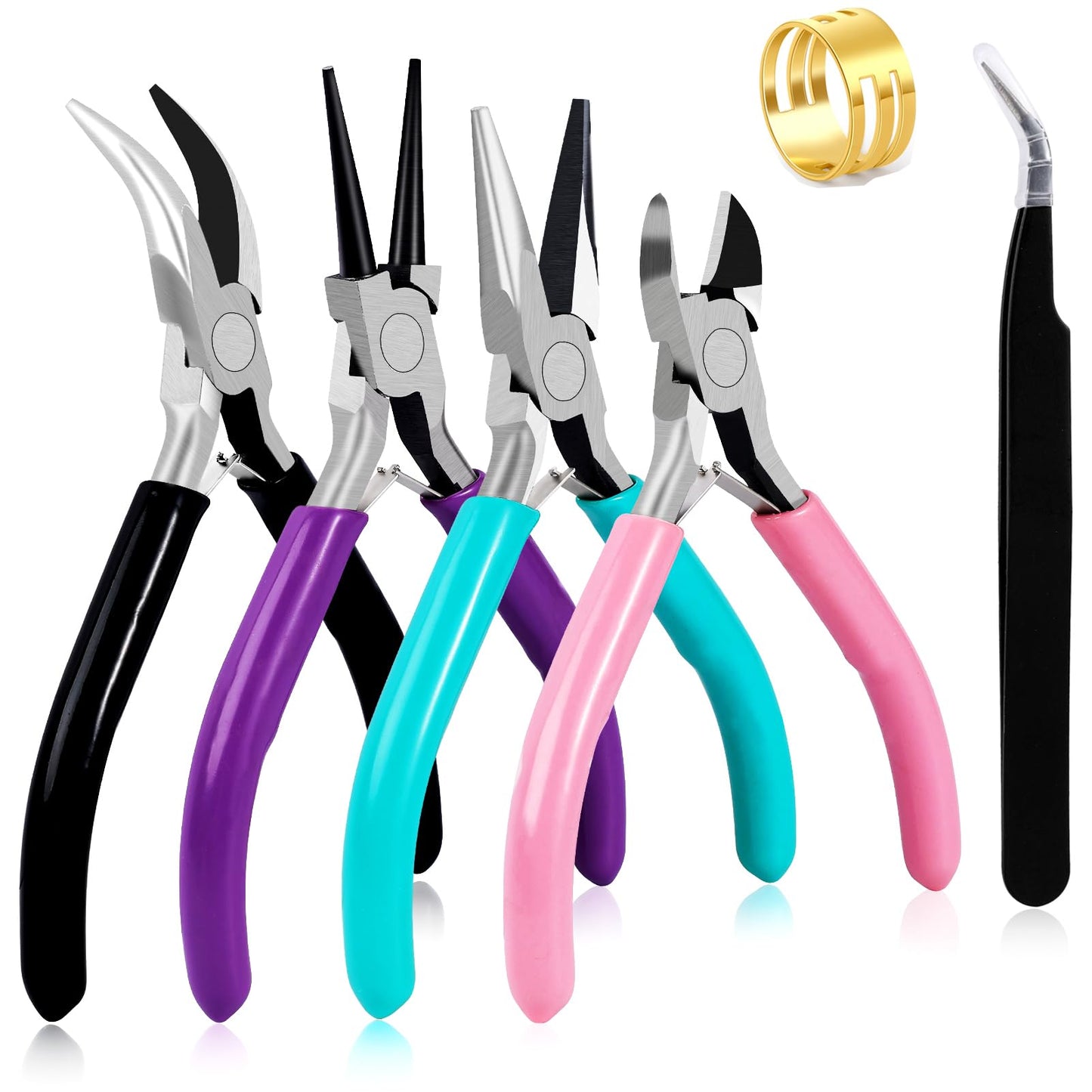 3Pcs Jewelry Pliers Set Jewelry Making Pliers Tools Kit Include Jewelry Making Needle Nose Chain Nose Round Pliers Wire Cutter for Bracelet Beading DIY Craft Jewelry Making Supplies