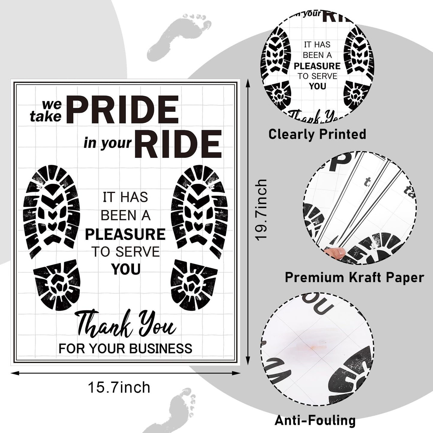 Timgle 1000 Pcs Paper Car Floor Mats Disposable Pads Covered Mats Automotive Floor Protective White Paper Cars Auto Detailing Supplies 20" x 16"