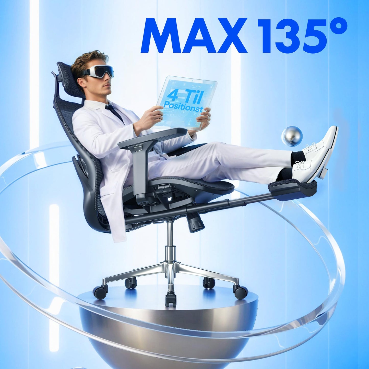 FLEXISPOT MasterEase Massage Office Chair with Footrest, High Back Ergonomic Desk Chair with Adjustable Headrest, 3D Armrests, 2D Lumbar Heated Massage, 4-Position Recline, Foam Seat, Black