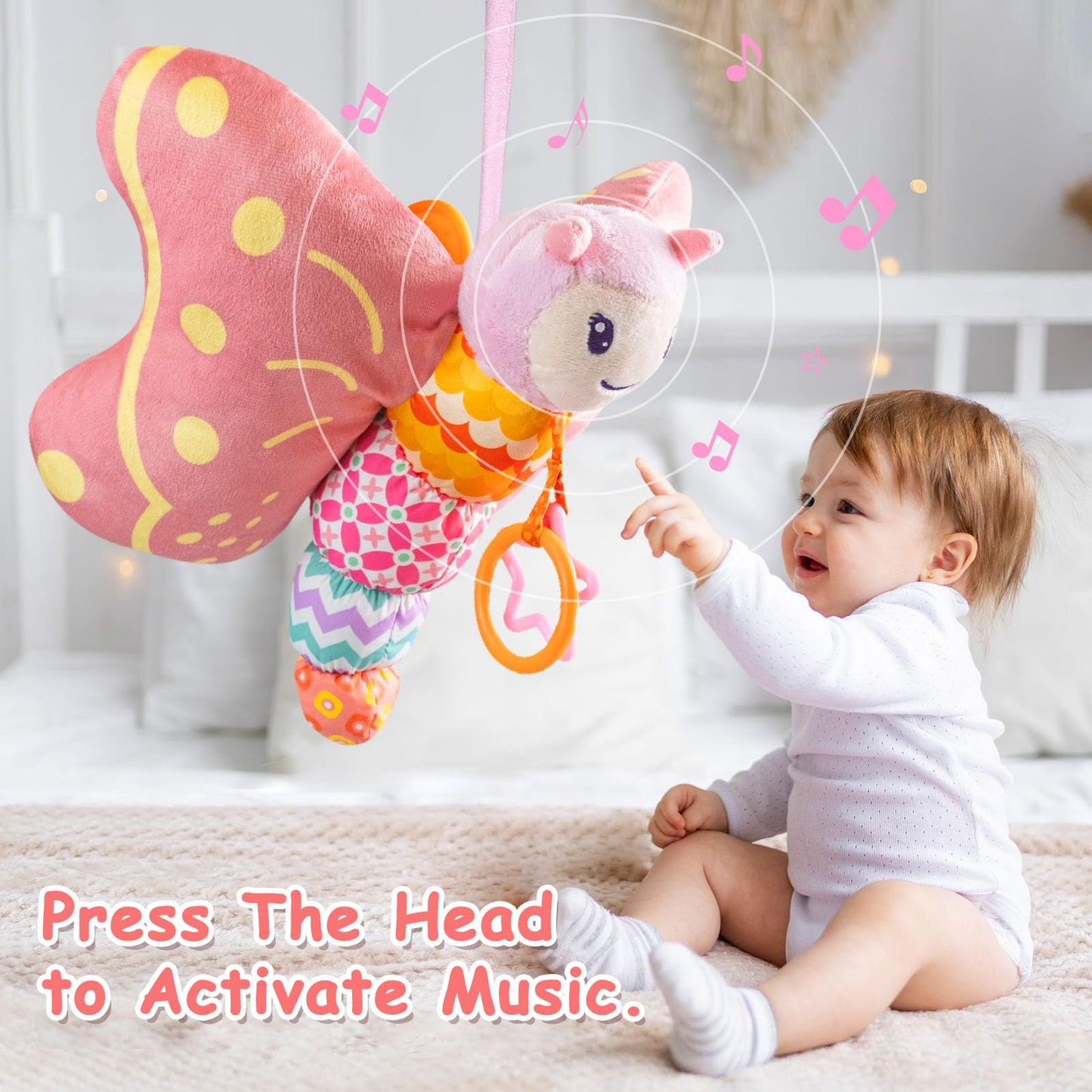 VOILBTOY Musical Toy for 0-1-2 Year Old Girls and Boys - Ball Drop Toy & Butterfly Toy
