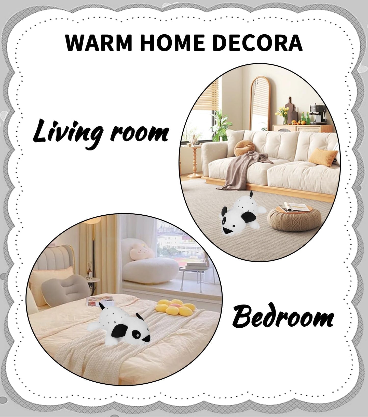 FLORVIV Weighted Dog Stuffed Animals Weighted Puppy Plush Toy 24" 4.2lb Cute Dalmatians Hugging Dolls Plushies Pillows for Boys and Girls (White & Black)