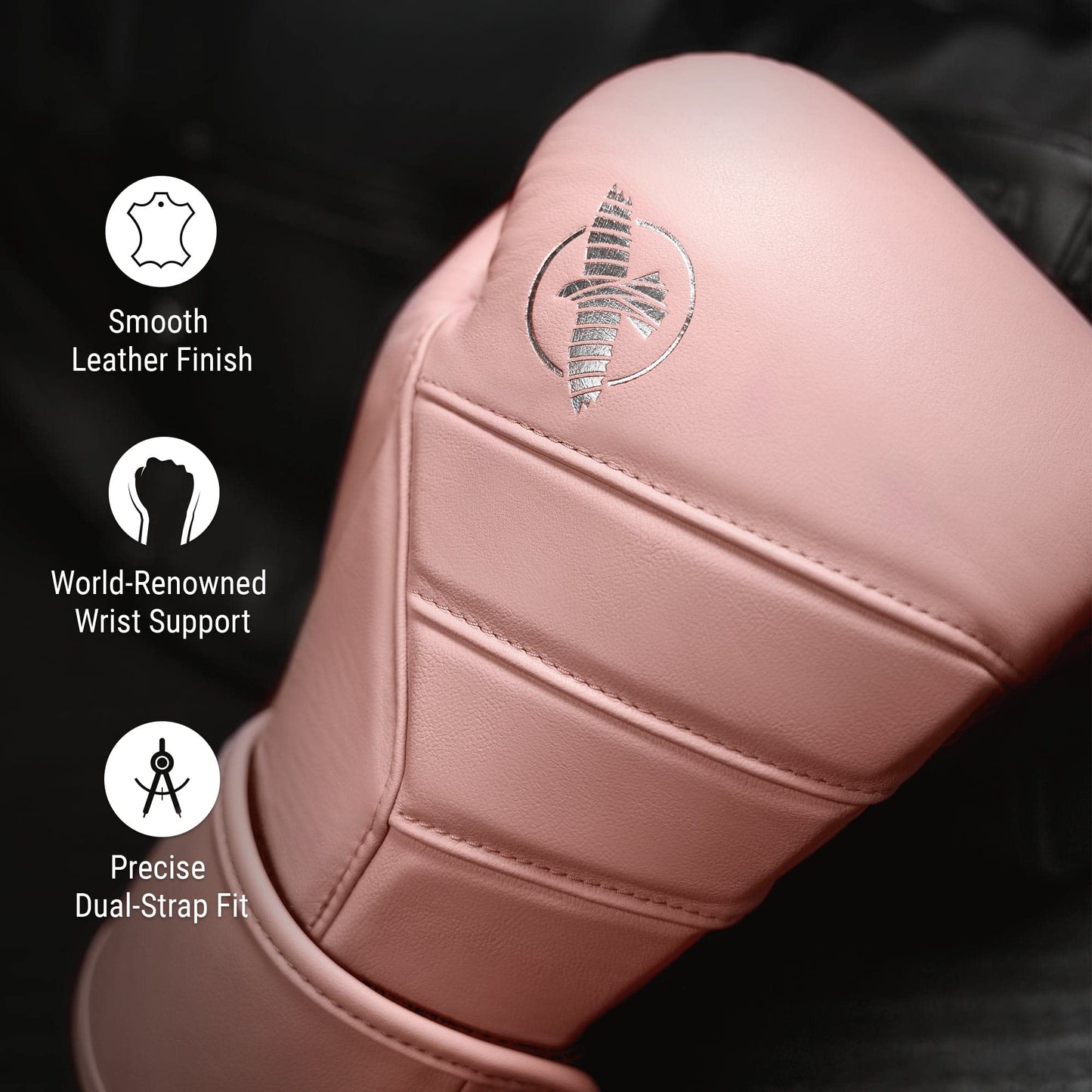 Hayabusa T3 Kanpeki Leather Boxing Gloves Men and Women for Training Sparring Heavy Bag and Mitt Work - Pink, 14oz